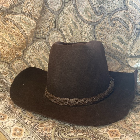 CHOCOLATE BROWN WOOL FELT COWBOY HAT - Picture 5 of 5